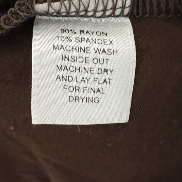 Craig Taylor Size L Emma Tank Brown Shell Stretch Rayon USA Made Sleeveless Top - Picture 6 of 7